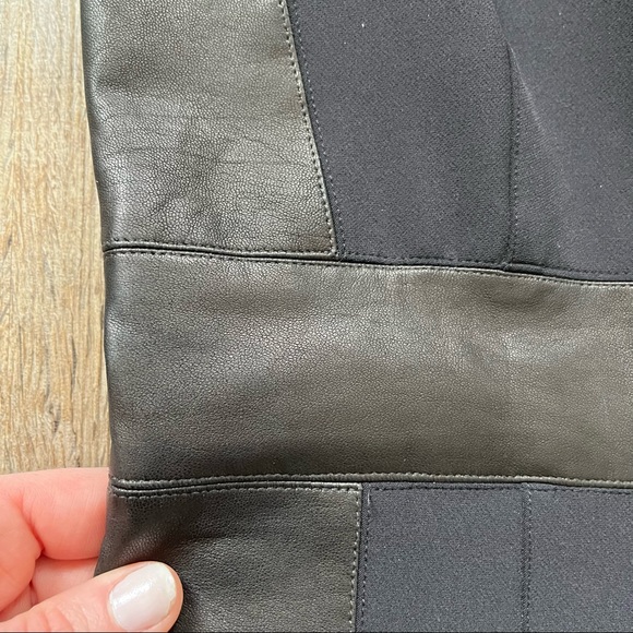 Theory Taline C Lambskin Leather Panel Dress - 00 - Picture 3 of 8